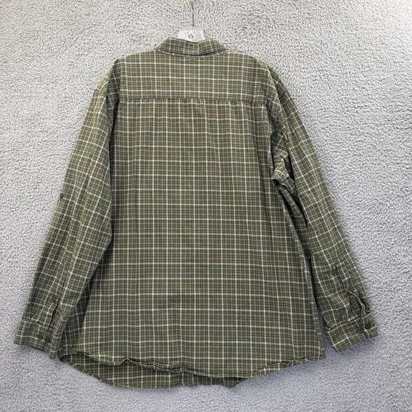 Columbia Button Up Long Sleeve Shirt Green Plaid Preppy 100% Cotton Men XXL 2XL - Picture 2 of 8